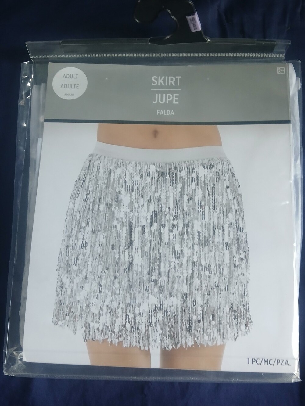 Amscan Silver Sequin Fringe Mini Skirt